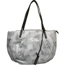 新品同様 Samantha Thavasa サマンサタバサ プーと大人になった僕 バルーントート ショルダーバッグ ポーチ付き グレー系 レディース 古着 中古 USED