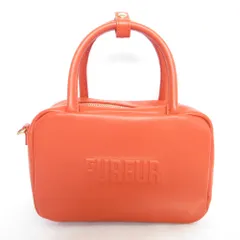 新品同様 FURFUR ファーファー スクエアボストンバッグ 2WAY ショルダーバッグ ハンドバッグ RWGB249562 F オレンジ レディース 古着 中古 USED