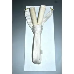 拾11380RM 本絹男性羽織紐 白 平打ち 杉綾柄 К 日本製 紋付羽織に