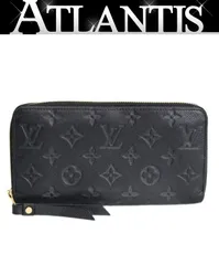 ルイヴィトン Louis Vuitton ジッピーウォレット ラウンドファスナー 長財布 モノグラムアンプラント 黒 M61864 【73959】