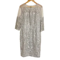 美品 GRACE CONTINENTAL グレースコンチネンタル コードレース ワンピース 36 グレー レディース 古着 中古 USED