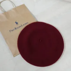 ポロラルフローレン ウールベレー帽 バーガンディ 画家帽 フレンチベレー帽