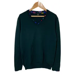 良品 PS Paul Smith ピーエスポールスミス レイヤード Vネック ニット セーター M グリーン レディース 古着 中古 USED