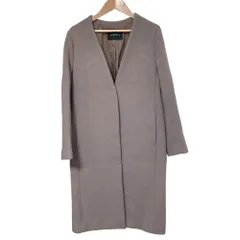 美品 GREEN LABEL RELAXING グリーンレーベルリラクシング ユナイテッドアローズ  CS W/N ノーラペル コート 36サイズ グレー レディース 古着 中古 USED