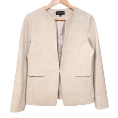 良品 INDIVI インディヴィ ノーカラージャケット スカート セットアップ スーツ サイズ38 ベージュ レディース 古着 中古 USED