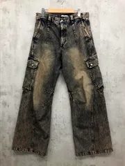 WYM LIDNM ウィムバイリドム VINTAGE WASHED DENIM CURVED CARGO デニムパンツ sizeL/ブルー系 ■■ メンズ
