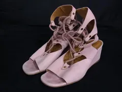 Chloe クロエ スエード レースアップ  ウェッジソール サンダル サイズ 37 (約23.5cm) 靴 シューズ レディース ライトピンク系 DL9882