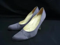 PRADA プラダ サテン ハイヒール パンプス 表記サイズ 37 (約24.0cm) 靴 シューズ レディース グレー系×クリア DM1828