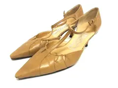 Salvatore Ferragamo フェラガモ ガンチーニ レザー ヒール パンプス サイズ6 1/2(約21.5cm) 靴 シューズ ベージュ系 DM2040