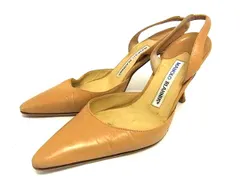 MANOLO BLAHNIK マノロブラニク レザー ヒール パンプス サンダル 表記サイズ35 (約22cm) 靴 シューズ レディース ベージュ系 DM2041のサムネイル