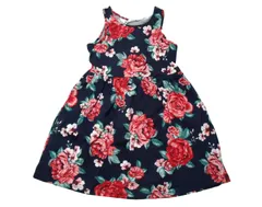 k05250423095　H&M エイチアンドエム　98/104　紺×赤×緑　100サイズ程度　ワンピース or ドレス　ワンピース　春夏