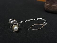 スプーンリメイク 羽 ブレスレット 淡水パール シルバー アンティーク 