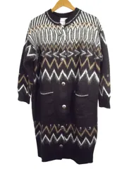 k05250423036　'+81 BRANCA　フリーサイズ　黒×白×茶　　アウター　ニットorセーター　秋冬