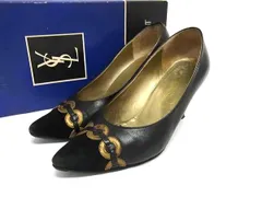 YVESSAINTLAURENT イヴサンローラン レザー ヒール パンプス 表記サイズ 35 1/2(約22.5cm) シューズ 靴 レディース ブラック系 DM2214