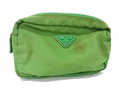 PRADA プラダ ナイロン マルチポーチ マルチケース メイクポーチ 小物入れ レディース メンズ ライトグリーン系 DM2428