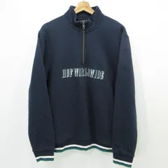 【三重本店】 中古 HUF | ハフ スウェット ハーフジップ ネイビー サイズ：M 【103】