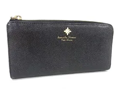 ■美品■ Samantha Thavasa サマンサタバサ レザー L字ファスナー 長財布 ウォレット 札入れ 小銭入れ レディース ブラック系 DM2266