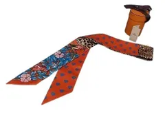 HERMES エルメス リボンスカーフ ツイリー マルチカラー シルク100％ レディース  Jungle Love Love ジャングルラブラブ 新品未使用展示品