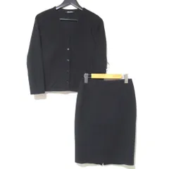 美品 S Max Mara エスマックスマーラ ウール Vネック カーディガン ひざ上丈 スカート セットアップ Sサイズ 160/84A ブラック レディース 古着 中古 USEDのサムネイル