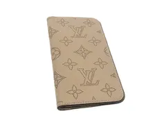 LOUIS VUITTON ルイヴィトン M68885 モノグラムマヒナ フォリオ iPhoneX/XS 対応 手帳型 アイフォンケース グレージュ系 DM2361