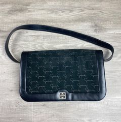 希少☆ジバンシー スエード×レザー 筆記体ロゴ ワンショルダーバッグ 