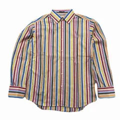 ポールスミス 長袖シャツ メンズ Lサイズ マルチストライプ カラフル コットン製 カフス裏 ダブルカフス 人気