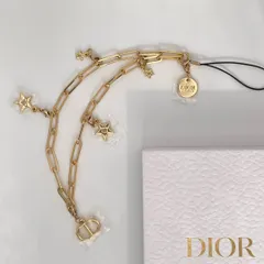 【フォロークーポン有】Dior ディオール ノベルティ チャーム付きチェーンストラップ ゴールド