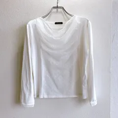 良品✨ ビーブラック B-BLACK 長袖 Tシャツ ロンT トップス レース 総柄 シースルー ドレープデザイン フェミニン ホワイト 大人可愛い オフィスカジュアル 春 秋 シンプルコーデ 重ね着