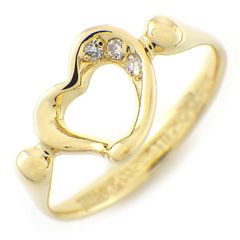 Tiffany&Co.ティファニーオープンハートk18 YG1.6センチ - メルカリ