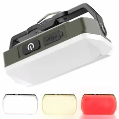 LogicGrip ランタン LEDランタン キャンプライト 小型 軽量 充電式 500ルーメン 3段階調光& 3色温切替&SOS点滅 IP44防水 フック/マグネット/ネジ穴 吊り下げ キャンプ アウトドア 屋外 登山 旅行 車中泊 夜釣り 防災対策 停 0