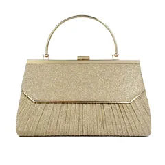 [ハルジオ] パーティーバッグ 結婚式 バック ハンドバッグ ショルダーバッグ クラッチバッグ レディース ショルダー チェーン フォーマル オケージョン ドレス ゲスト お呼ばれ 披露宴 成人式 卒業式 パーティー カバン 可愛い お洒落 人気 [ゴールド]