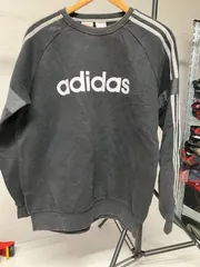 ADIDAS ロゴ 3本ライン スウェット ブラック XL US古着