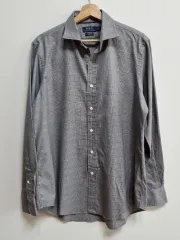 ポロラルフローレン グレンチェック グレー カジュアル シャツ M 100