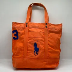 BN8053□ポロラルフローレン トートバッグ ビンテージ加工 キャンバス オレンジ
