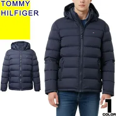 トミーヒルフィガー TOMMY HILFIGER ダウンジャケット メンズ 中綿 ブルゾン アウター フード ブランド 大きいサイズ 軽い 軽量 暖かい 耐風 紺色 ネイビー PERFORMANCE HOODY PUFFER JACKET 158AN508