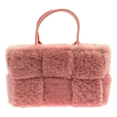 【美品】  BOTTEGA VENETA / ボッテガヴェネタ | マキシイントレチャート アルコ ムートン トートバッグ | ピンク | レディース