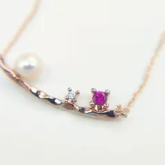 【超美品】パール×ストーン　デザインネックレス　SILVER　シルバー925　1.2g