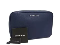 ■極美品■ MICHAEL KORS マイケルコース レザー マルチケース マルチポーチ セカンドバッグ 小物入れ ネイビー系 DI7068