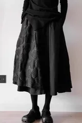 新品  春 夏 切り替え Aライン スカート バルーンスカート ボトムス ゆったり 総柄 花柄 オシャレ ミモレ丈 体型カバー レトロ きれいめ カジュアル 大人 可愛い 森ガール