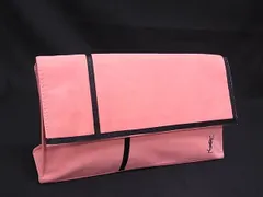 YVESSAINTLAURENT イヴサンローラン キャンバス ミラー付き クラッチバッグ セカンドバッグ ポーチ ピンク系×ブラック系 DK6448