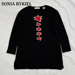 SONIA RYKIEL PARIS ニットワンピース 36 S相当 星モチーフ ブラック インターシャニット イタリア製 ソニアリキエルのサムネイル