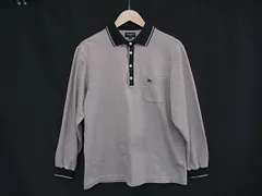 ■美品■ BURBERRY GOLF バーバリー ゴルフ 長袖 ポロシャツ トップス 表記サイズ L 洋服 メンズ グレー系×ブラック系 DL6603