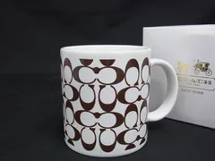 ■新品■未使用■ COACH コーチ マグカップ 食器 テーブルウェア ホワイト系×ブラウン系 DM1779