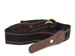 dunhill ダンヒル キャンバス×レザー バッグ用 ショルダーストラップ  斜め掛け 肩掛け ブラウン系×ブラック系 DM1622