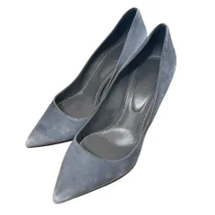 美品 Sergio Rossi セルジオロッシ スエード ポインテッドトゥ パンプス サイズ37 約24cm グレー レディース 古着 中古 USED