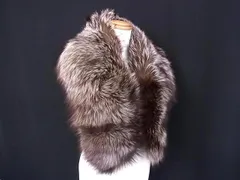 ■美品■ SAGA FOX サガフォックス フォックスファー 毛皮 ティペット マフラー 防寒具 レディース ブラウン系×アイボリー系 DM2184