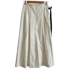 良品 woadblue ウォードブルー ラップデニムスカート WB19155 Sサイズ ホワイト レディース 古着 中古 USED