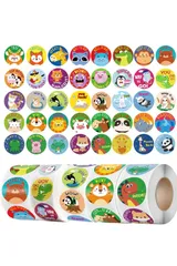 【数量限定】YINKE ごほうびシール 動物 2500枚 ご褒美 英語 良くできました 教師褒美用 可愛い 子供 教室用の教師補助用品 40柄5巻 直径25mm