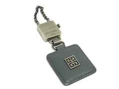 ■美品■ GIVENCHY ジバンシィ レザー キーホルダー バッグチャーム アクセサリー グレー系 DM1184のサムネイル