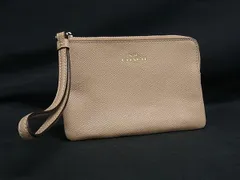 COACH コーチ F58032 レザー リストレット アクセサリーポーチ マルチケース 小物入れ レディース  ベージュ系 DM2683